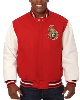 Ottawa Senators Red and White Two-Tone Varsity Jacket