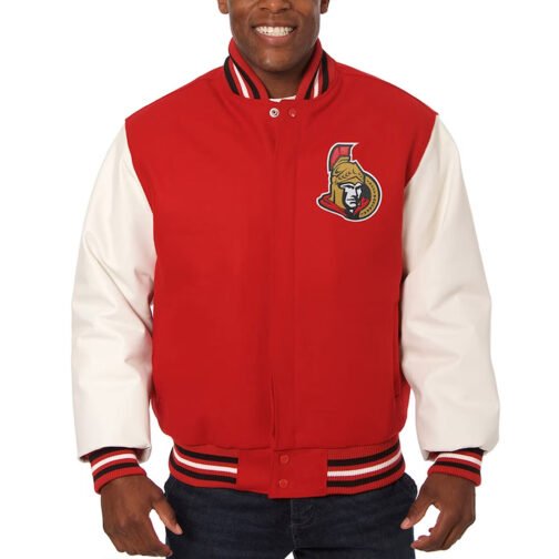 Ottawa Senators Red and White Two-Tone Varsity Jacket