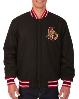 Varsity Ottawa Senators Black Wool Jacket