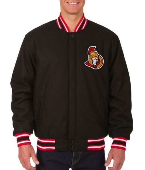 Varsity Ottawa Senators Black Wool Jacket