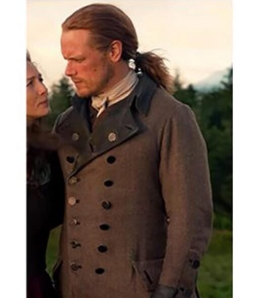 Sam Heughan Outlander S05 Double Breasted Wool Coat - Image 3