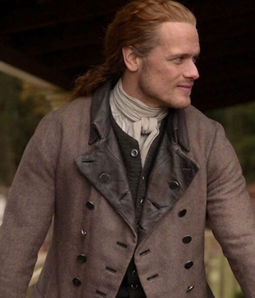 Sam Heughan Outlander S05 Double Breasted Wool Coat - Image 2