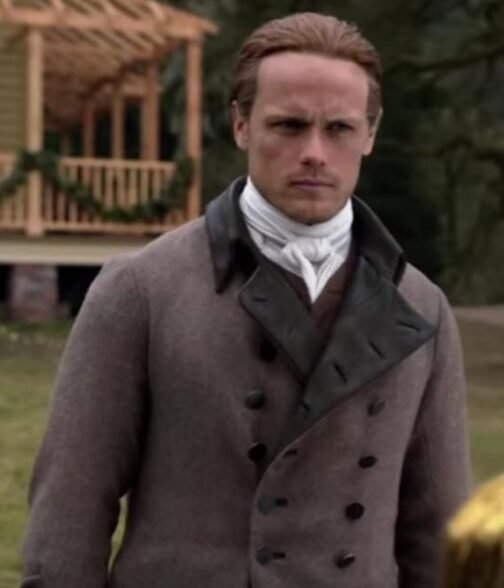 Sam Heughan Outlander S05 Double Breasted Wool Coat - Image 4
