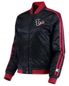 Houston Texans Overtime Varsity Blue Satin Jacket