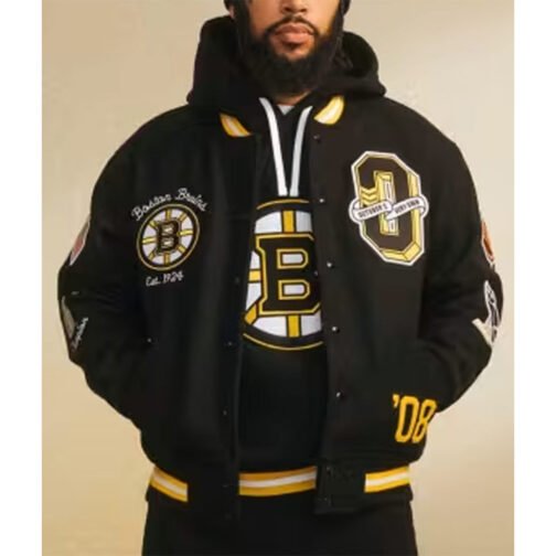OVO Boston Bruins Varsity Jacket - Image 3