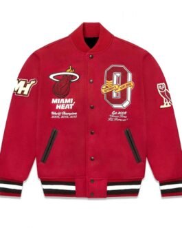 OVO Miami Heat Varsity Wool Burgundy Jacket