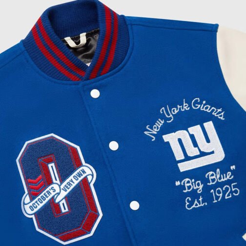 OVO New York Giants Varsity Jacket - Image 3