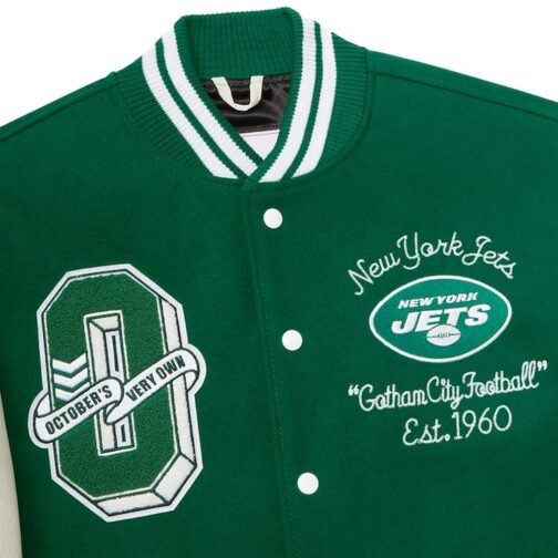OVO NY Jets Green Varsity Jacket - Image 4