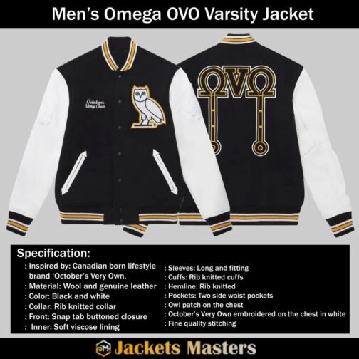 Men’s Omega OVO Varsity Jacket - Image 3