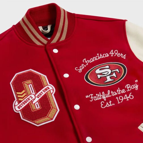 OVO San Francisco 49ers Varsity Jacket - Image 3