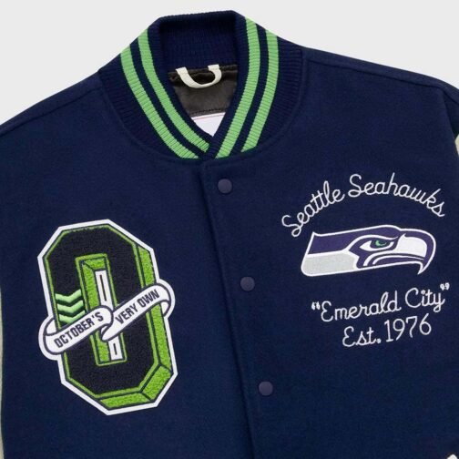 OVO Seattle Seahawks Varsity Jacket - Image 5