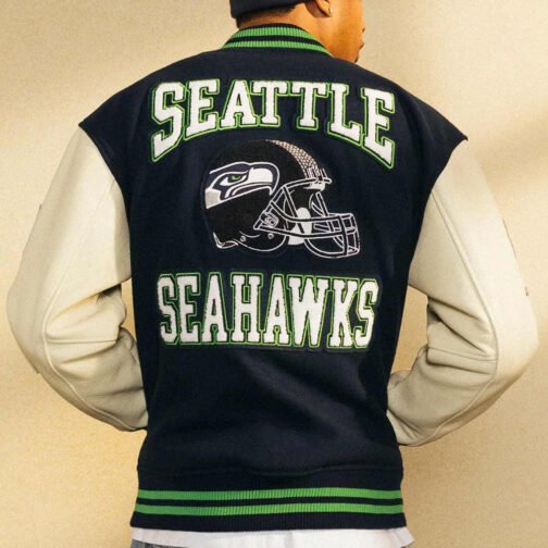 OVO Seattle Seahawks Varsity Jacket - Image 4
