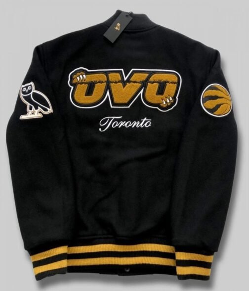 OVO Toronto Raptors Varsity Black Wool Jacket - Image 6