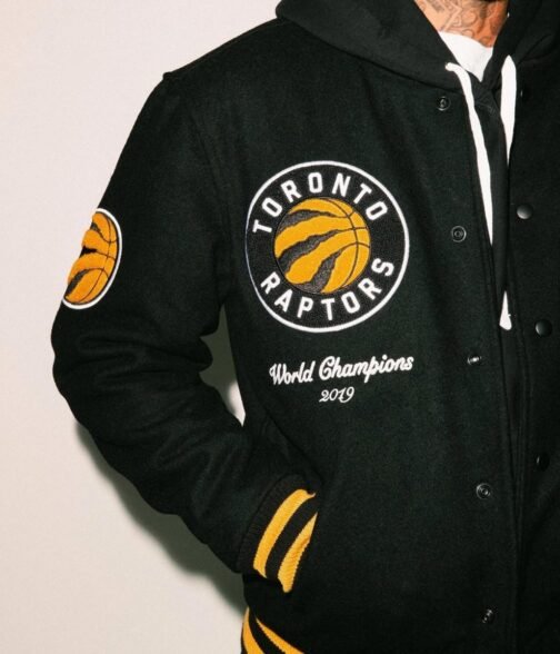 OVO Toronto Raptors Varsity Black Wool Jacket - Image 9