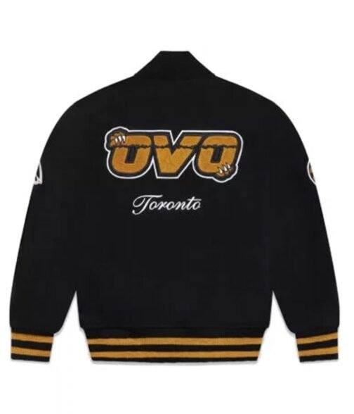 OVO Toronto Raptors Varsity Black Wool Jacket - Image 2