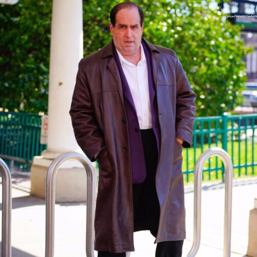 The Penguin Oz Cobb Brown Leather Coat - Image 10