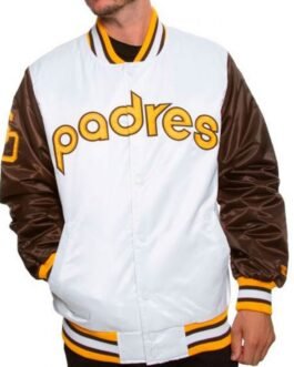 San Diego Padres Bomber Brown and White Jacket