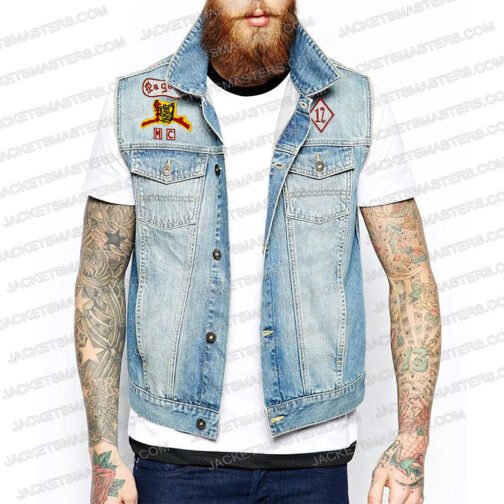 Pagan Biker Denim Vest - Image 2