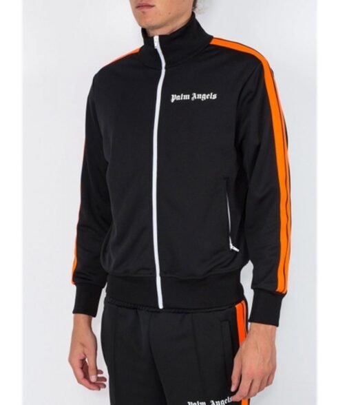 Palm Angels Polyester Track Black and Orange Jacket - Image 4