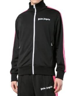Palm Angels Track Polyester Black and Pink Jacket