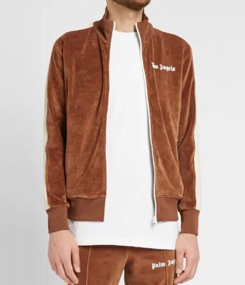 Chenille Palm Angels Track Brown Jacket - Image 3