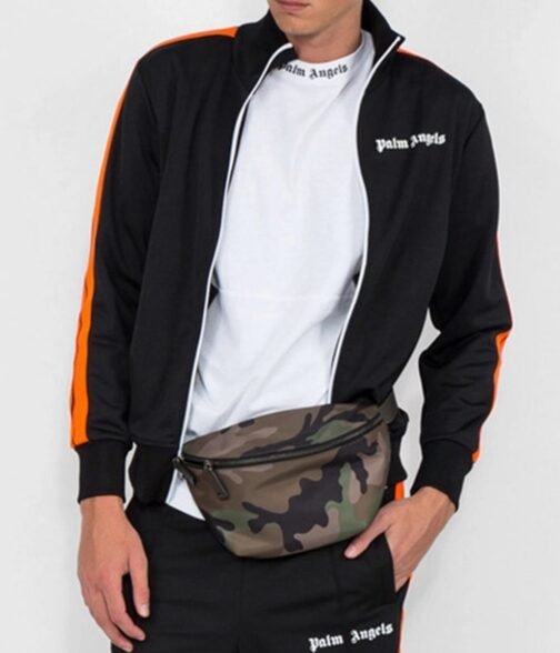 Palm Angels Polyester Track Black and Orange Jacket - Image 3