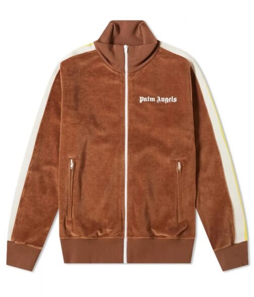 Chenille Palm Angels Track Brown Jacket - Image 4