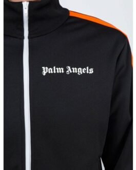 Palm Angels Polyester Track Black and Orange Jacket