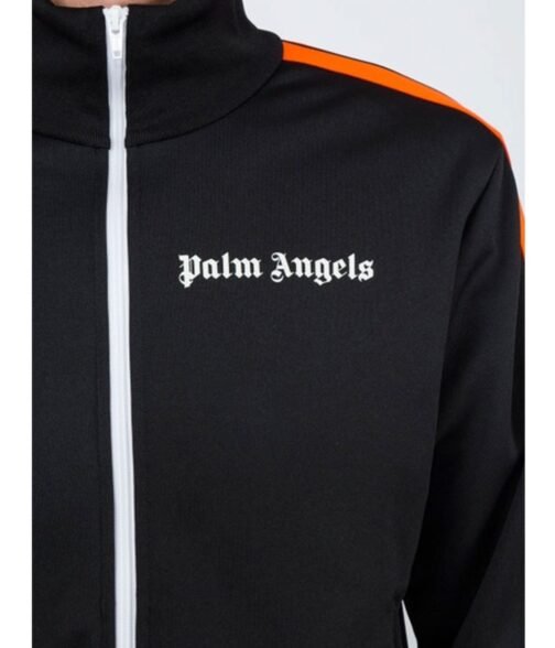 Palm Angels Polyester Track Black and Orange Jacket - Image 2