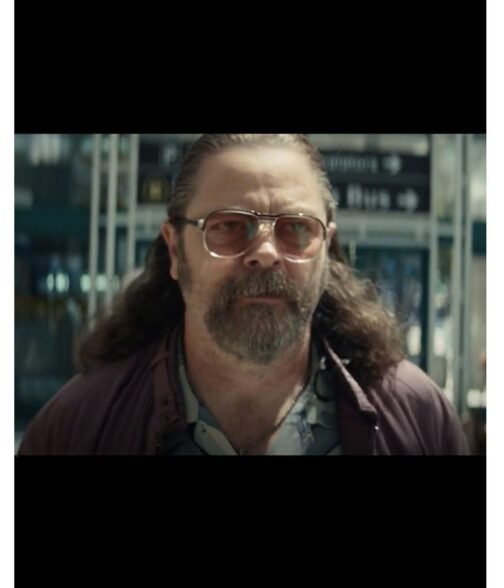 Pam & Tommy Nick Offerman Purple Bomber Jacket - Image 6