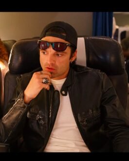 Pam and Tommy Sebastian Stan Black Leather Jacket