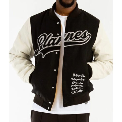 Paper Planes Varsity Wool and Leather Jacket - Image 5
