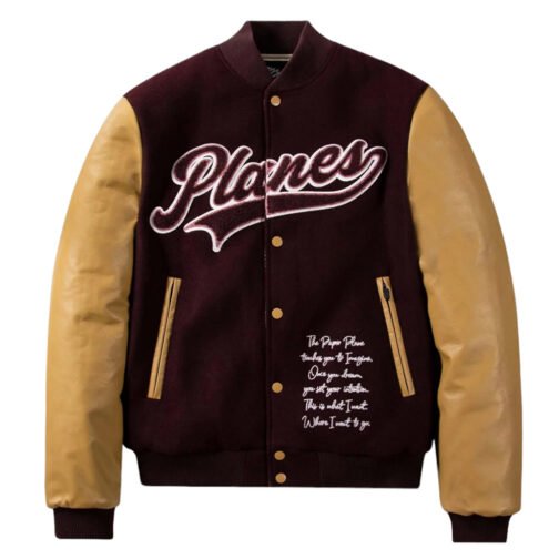 Paper Planes Varsity Wool and Leather Jacket - Image 2