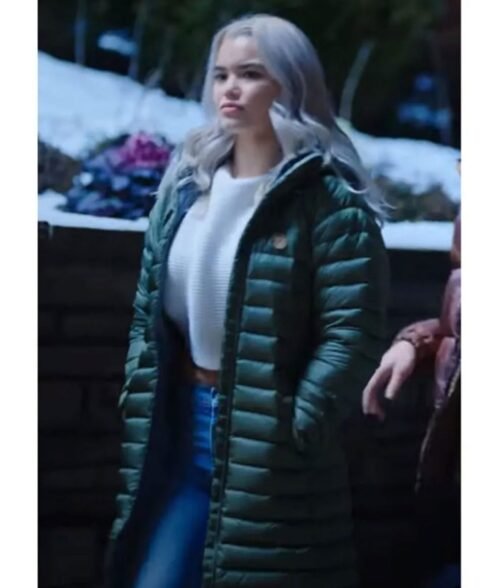 1UP Vivian Lee Puffer Green Hooded Coat - Image 4