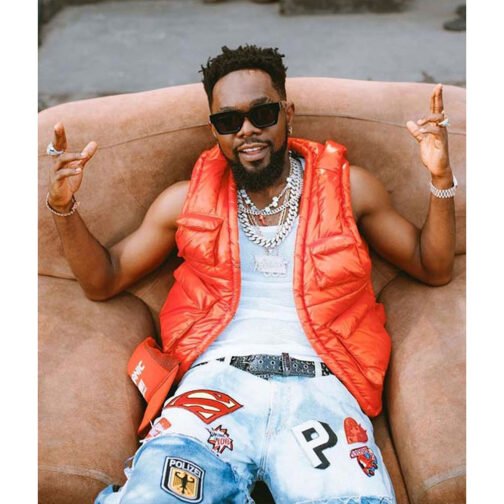 Patoranking The 15th Headies Music Award 2022 Orange Puffer Vest - Image 2
