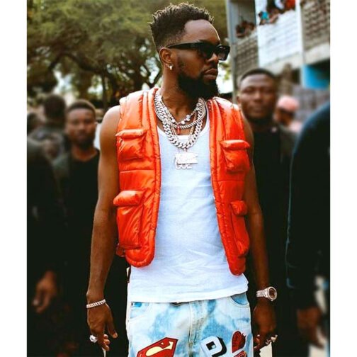 Patoranking The 15th Headies Music Award 2022 Orange Puffer Vest - Image 3