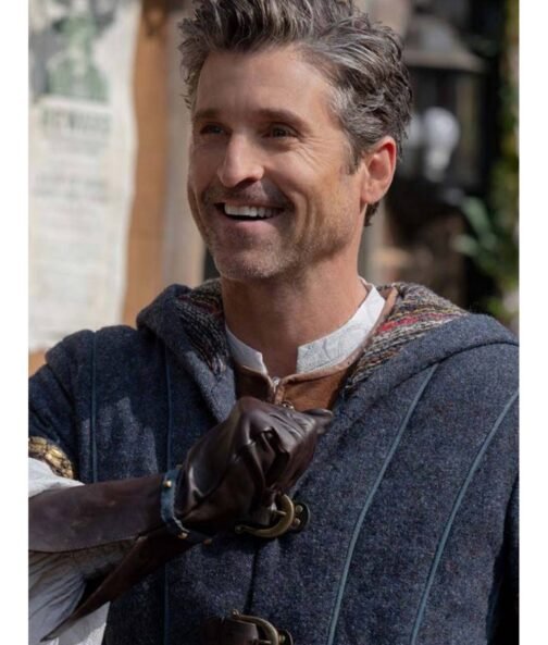 Patrick Dempsey Disenchanted Gray Hooded Coat - Image 6