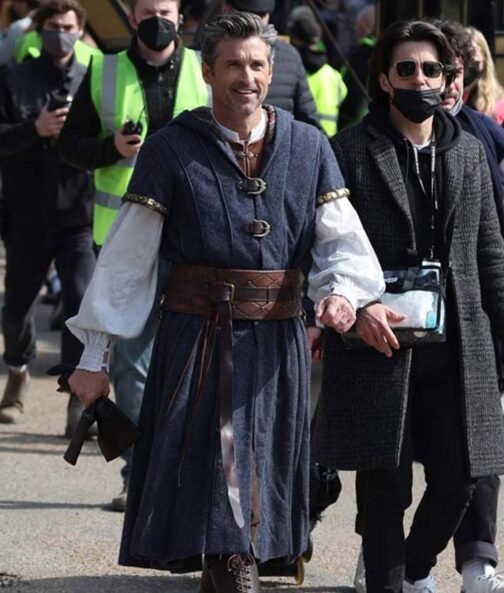 Patrick Dempsey Disenchanted Gray Hooded Coat - Image 4