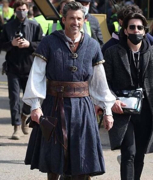 Patrick Dempsey Disenchanted Gray Hooded Coat - Image 2
