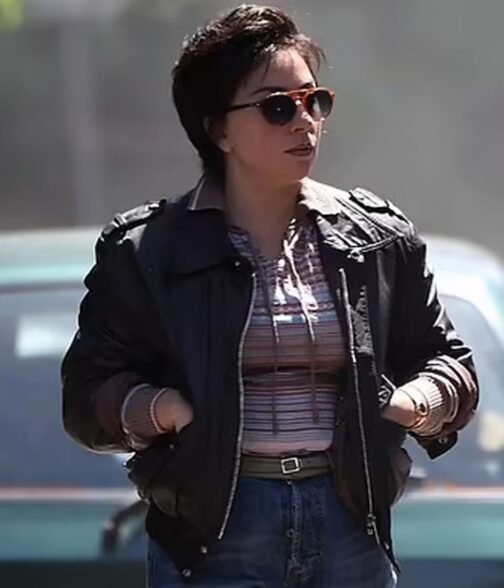House of Gucci Lady Gaga Black Leather Jacket - Image 5