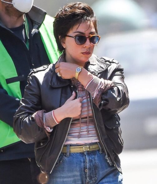 House of Gucci Lady Gaga Black Leather Jacket