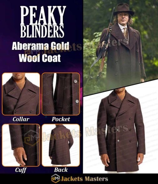 Peaky Blinders Aidan Gillen Brown Wool Coat - Image 8