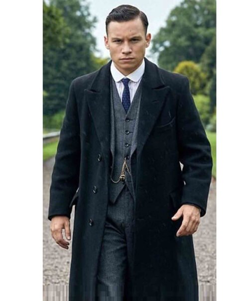 Peaky Blinders Michael Gray Black Wool Coat - Image 2