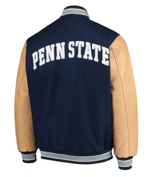 Nittany Lions Penn State Navy Blue Letterman Jacket - Image 3