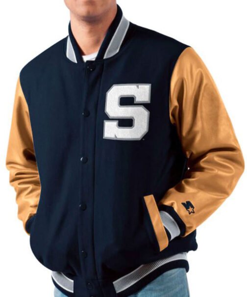 Nittany Lions Penn State Navy Blue Letterman Jacket