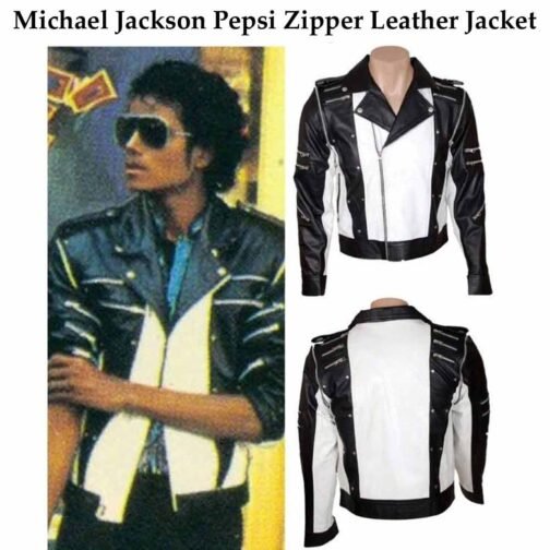 Michael Jackson Pepsi Zipper Leather Jacket - Image 9