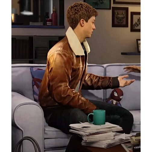 Peter Parker Spider-Man 2 PS5 Bomber Leather Jacket - Image 7