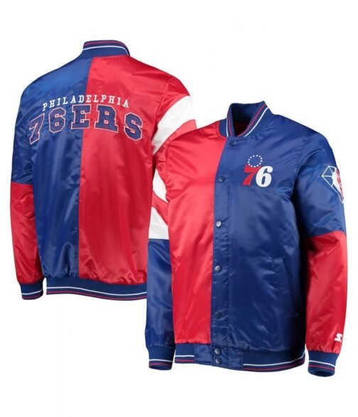 Philadelphia 76ers 75th Anniversary Leader Full-Snap Color Block Jacket - Image 3