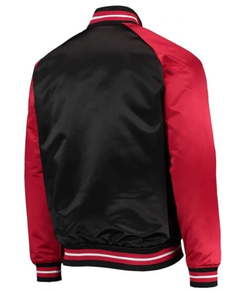 Philadelphia 76ers Hardwood Classics Reload 3.0 Black/Red Satin Jacket - Image 2