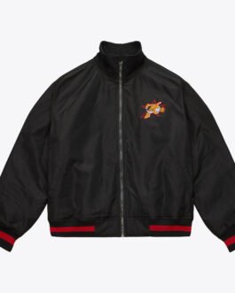 Black Philadelphia 76ers Satin Full-Zip Jacket
